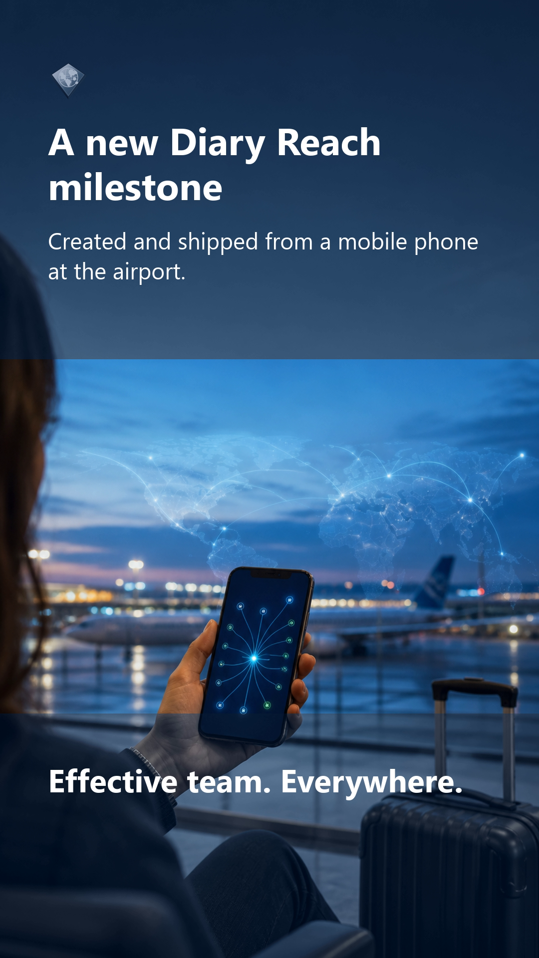 Diary Reach airport mobile milestone campaign artwork